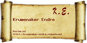 Krumenaker Endre névjegykártya